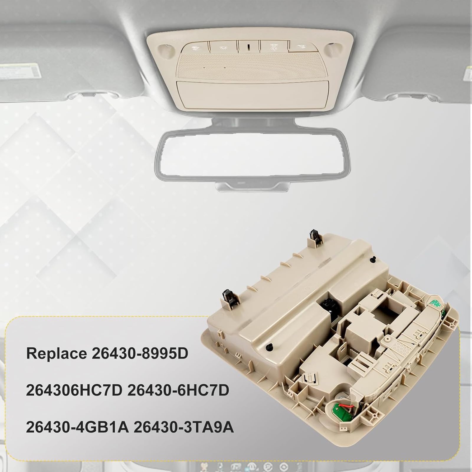 Lampada da tetto interno auto 26430C990D 26430C990C 26430C990A Lampada da lettura per console aerea per 2013-2018 parte