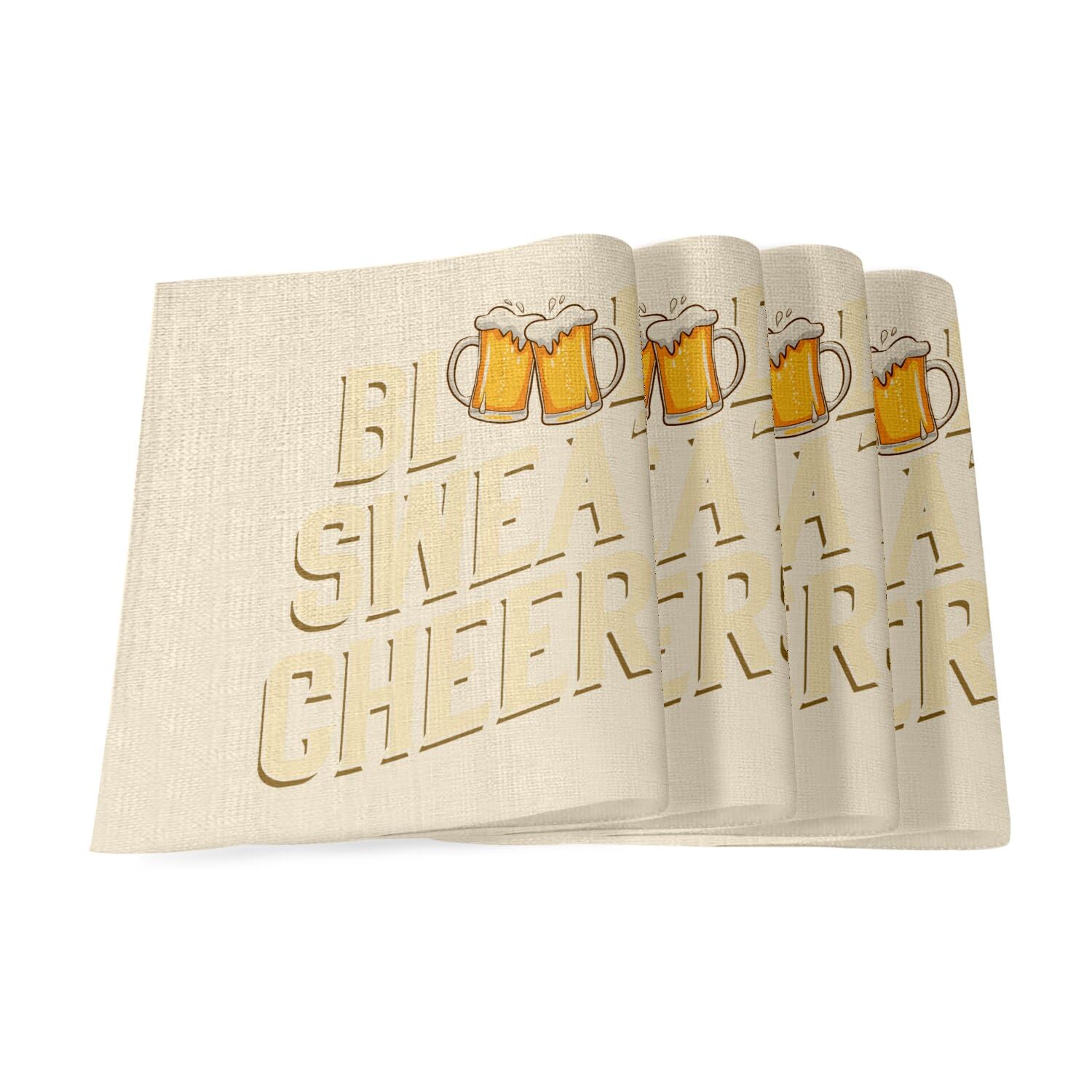 Set de table en lin grand format 40x28,5 cm, décoration table fête bière alcool
