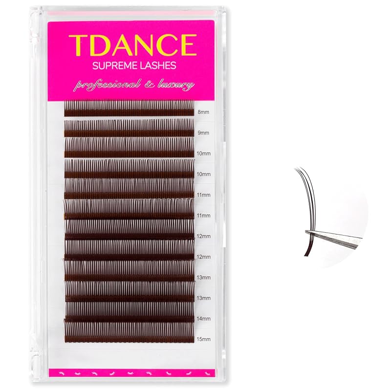 Extensões de cílios TDANCE Brown Lash Spikes 5D, D-0.07, 8–15 mm