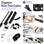 70pcs Computer Cable Ties, Wire Ties, Cord Ties Reusable for Electronics, Hook & Loop Microfiber Cable Ties Extension for Storage, Black & White, 4, 6, 8 inch