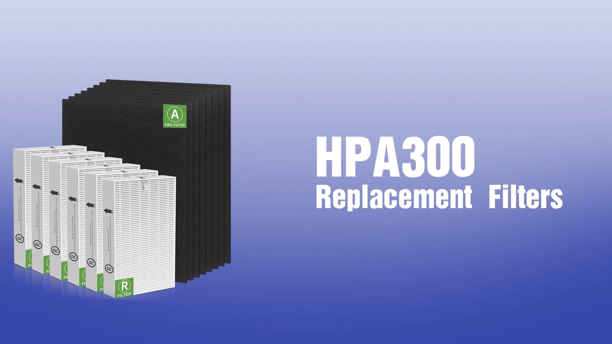 Image of HPA300 HEPA Air Purifier Filter R for Honeywell HPA300 HPA200 and HPA5300 Series, 6 Pack H13 True HEPA Filter Compatible with Honeywell Filter-R, HRF-R3