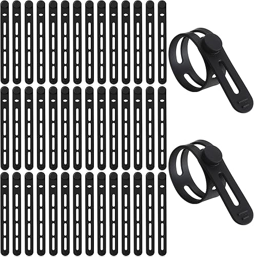 Miniatura 8 de 42 Piezas Bridas de Cable de Silicona Reutilizables Correas para Cables Organizador de Cables Elástico Multipropósito para Agrupar Sujetar