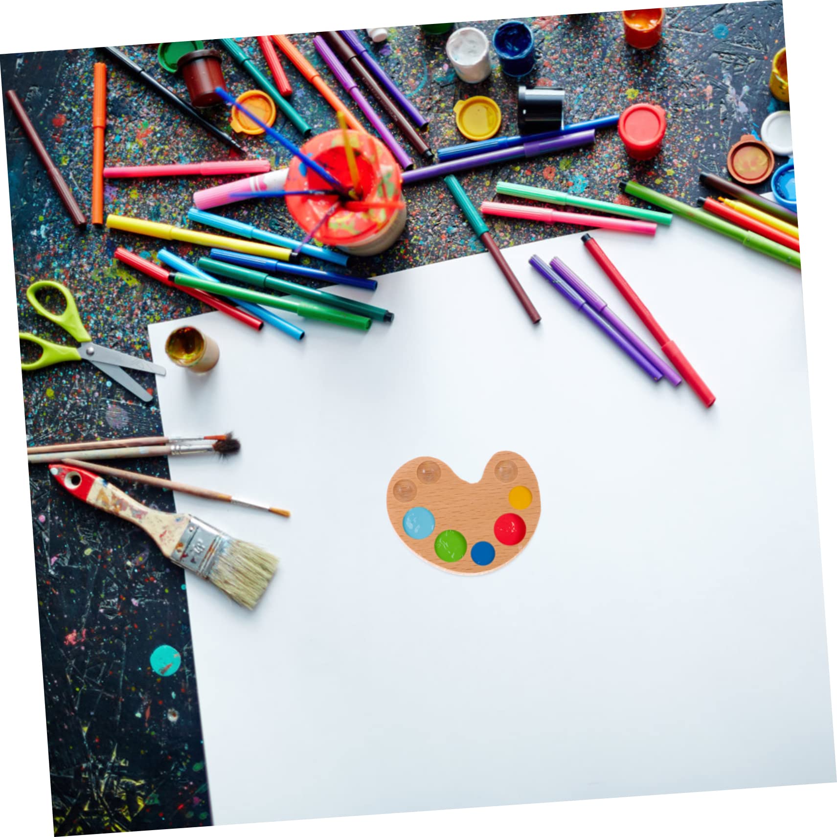 Lot De 5 Boîtes De Rangement Artistiques en Bois pour Aquarelles