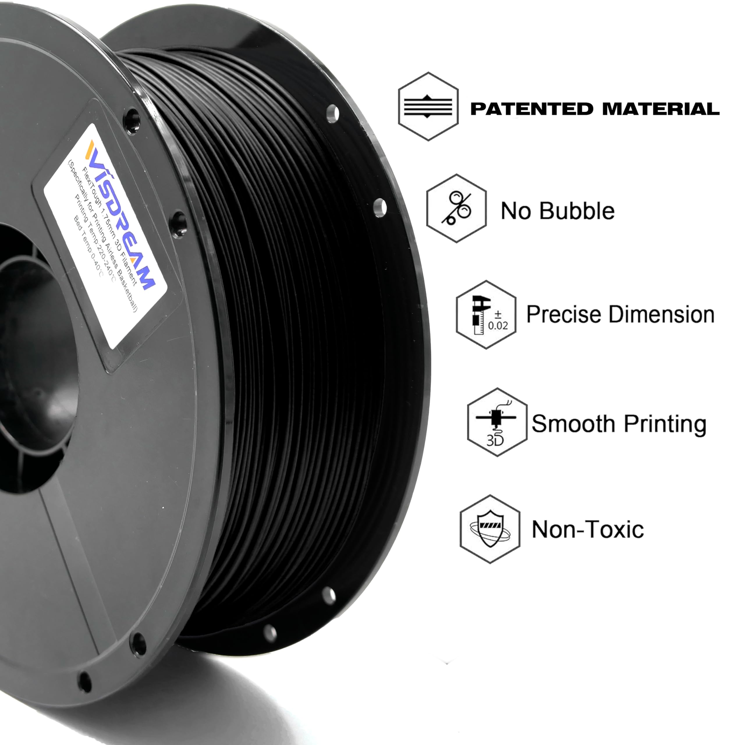 Filamento FlexiTough Black per 3D Printed Basketball 1.75mm 1kg - Dettaglio