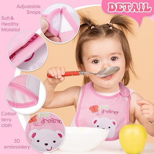 Miniatura 3 de HooLing 24 Pcs Toddler Bibs Waterproof Baby Bibs Cotton Soft Drool Bibs Feeding Kindergarten Welfare Home Newborn Party