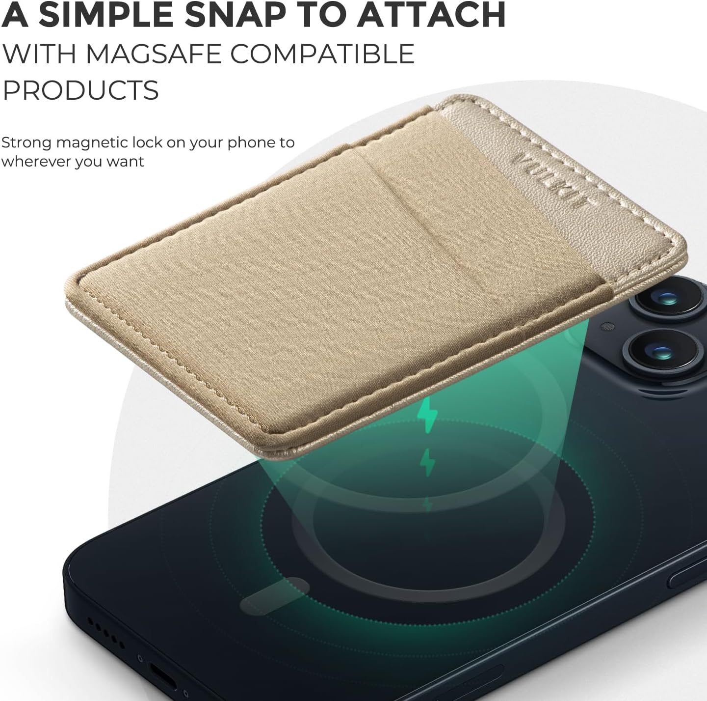 VULKIT Magnetic Phone Wallet for MagSafe- RFID Blocking - Card Holder Wallet for iPhone 16/15/14/13/12 Series & Phone Case with MagSafe - Image 3