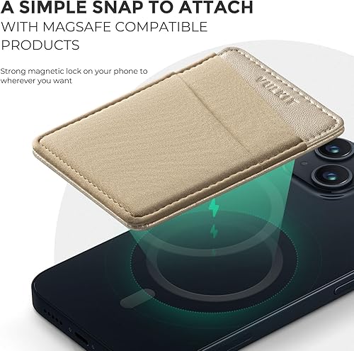 Miniatura 3 de VULKIT Cartera magnética para teléfono MagSafe, bloqueo RFID, cartera con tarjetero para iPhone serie 1615141312 y funda para teléfono con MagSafe