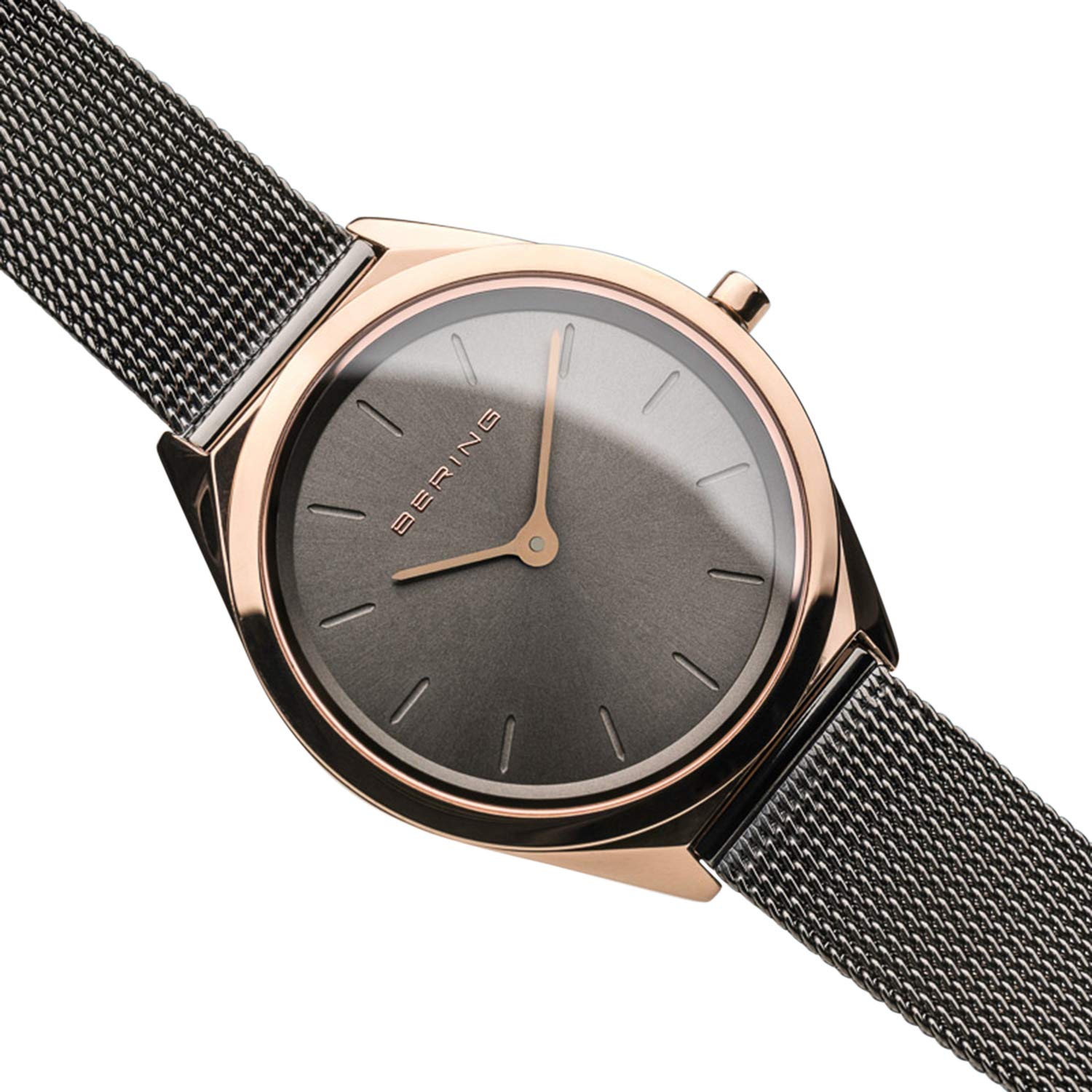 Bering Unisex Quarz Uhr | Armbanduhr 31 mm Edelstahlgehäuse und Zifferblatt | Milanaisearmband | Saphierglas | 3 ATM | 17031