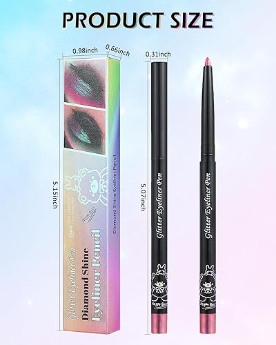 Miniatura 7 de Lápiz delineador de ojos de gel de color camaleón metálico, lápiz delineador de ojos de gel marrón brillante, resistente al agua, delineador de ojos