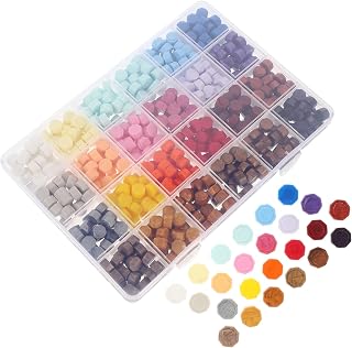 MOTHNUR 1 caja Cuentas de Cera para Sellado de Sobres Caja Rápido Secado para y Tarjetas Colores Macarón Vintage Fácil de Usar y Transportar