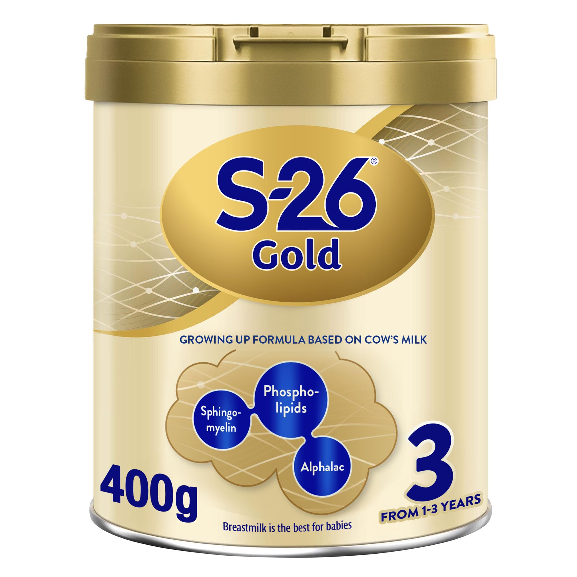 S26 GOLD 3 Stage 3, 1-3 Years Milk Powder for Toddlers Tin 400g