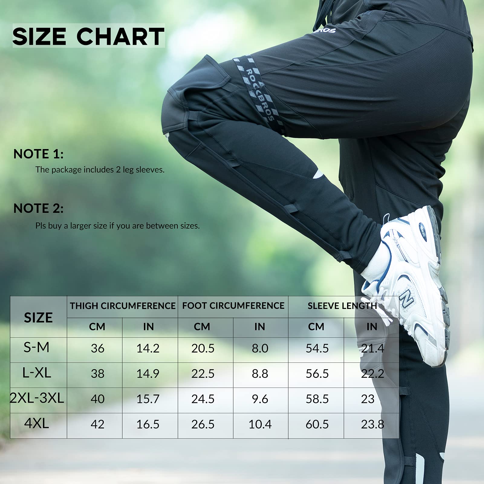 ROCKBROS Perneras Térmicos, Calentadores de Piernas de Invierno para Ciclismo Running Deportes, Unisex Adulto, 1 Par