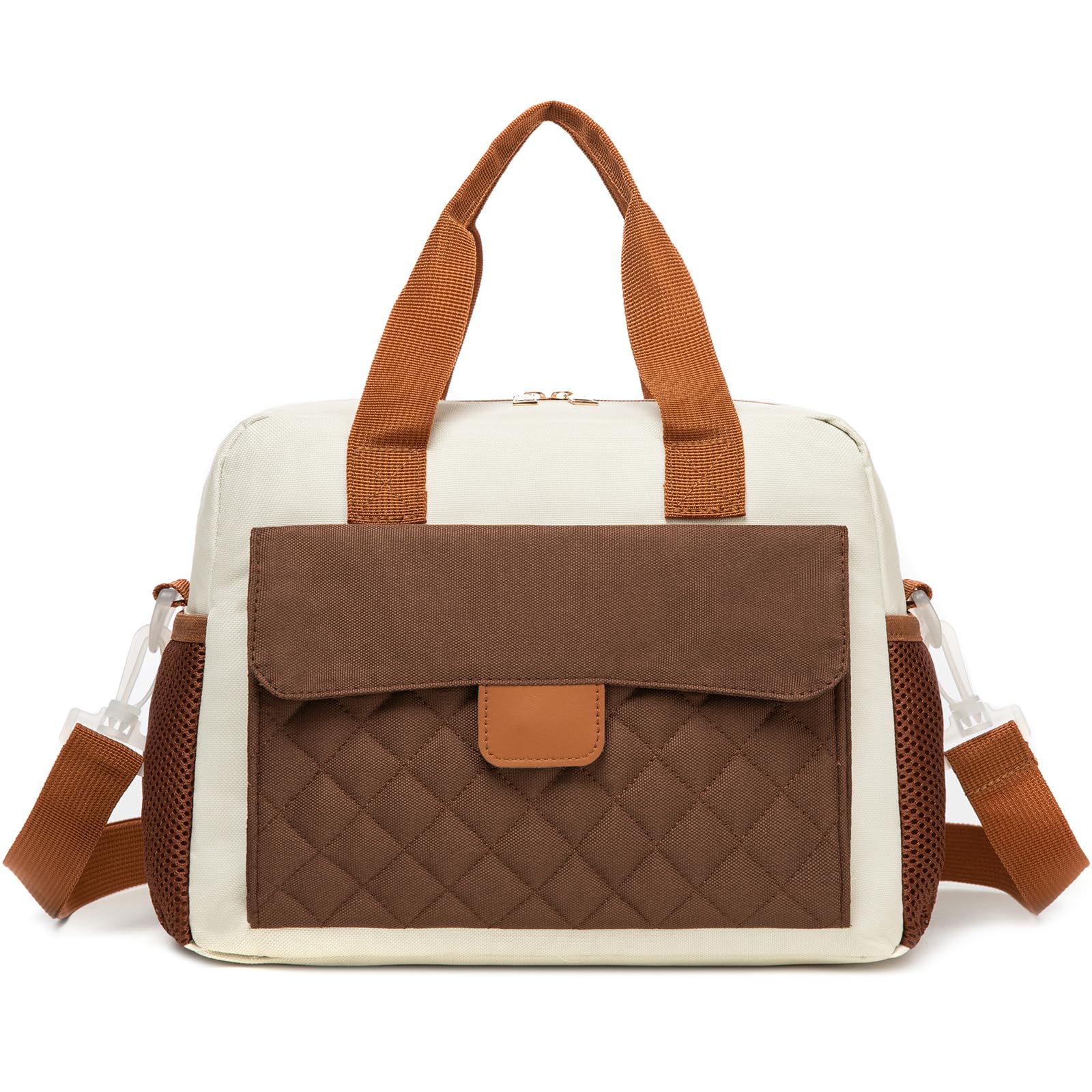 Beaulyn Stylish Lunch Box for Women Cute Quilted Lunch Box for Girls Insulated Lunch Bag with Multi-pockets Snap