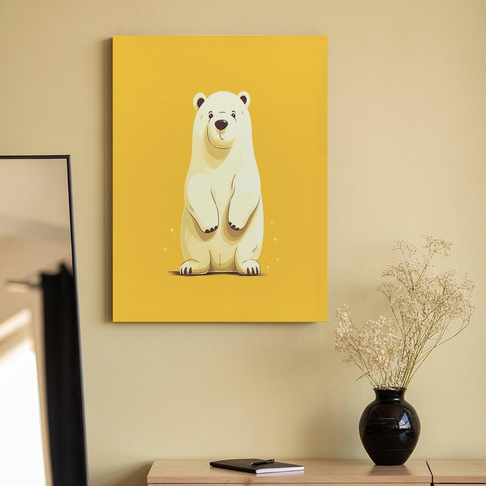 LPAGBCNU Malen nach Zahlen mit niedlichem Cartoon-Eisbär, Malen-nach-Zahlen-Set für Erwachsene, Anfänger, Erwachsene, Malen nach Zahlen, Kits auf Leinwand, DIY-Acryl-Ölfarben, Gemälde mit Pinseln für