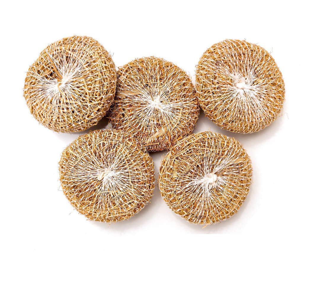 Spicado Traders Handmade Coir Body Scrubber, Coir Bath Scrubber, Coconut Fibre Scrubber With Natural Vetiver (Khus) Mix - Pack of 5-image-16