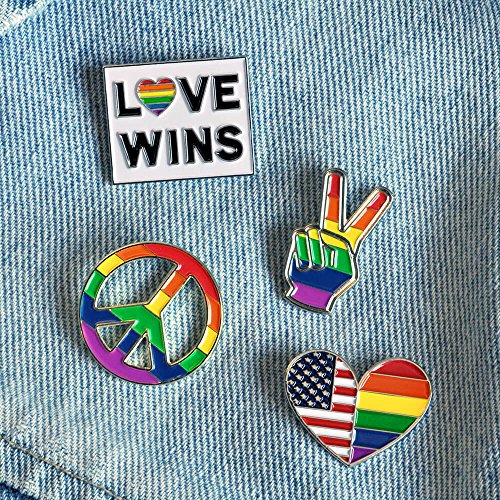 Pinmart Gay Pride Rainbow Flag Love Wins Lgbt Enamel Lapel Pin Set #TOP6