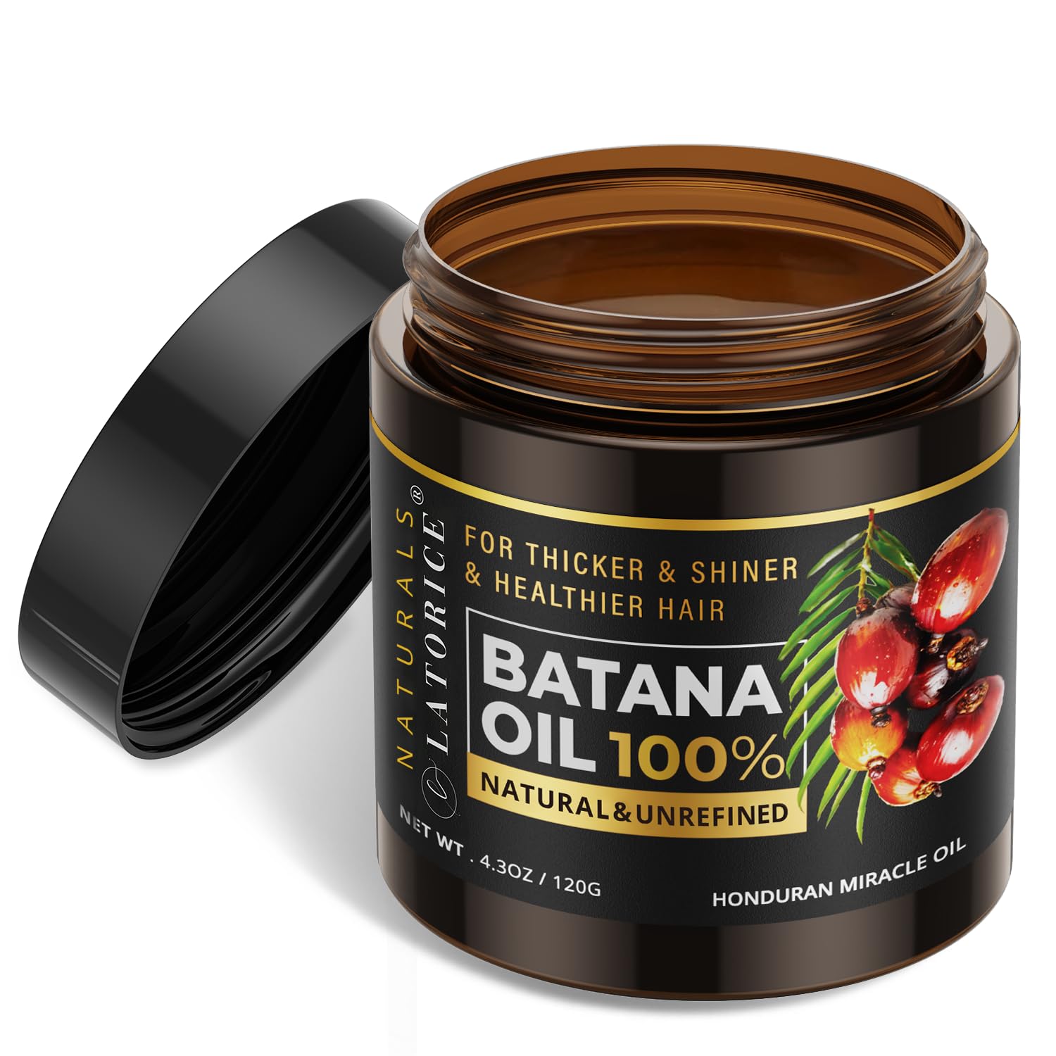 Raw Batana Oil for Hair Growth: 100% Natural Batana Oil from Honduras - Prevent Hair Loss and Enhances Hair Thickness for Men & Women