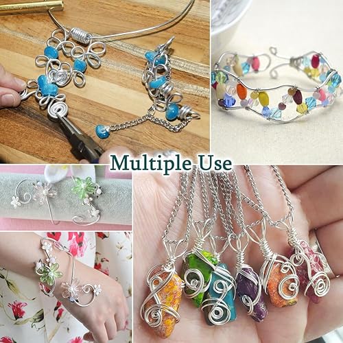 Miniatura 6 de Alambre de aluminio, calibre 16, 164 pies, alambre de metal flexible con carrete para fabricación de joyas artesanales (negro)