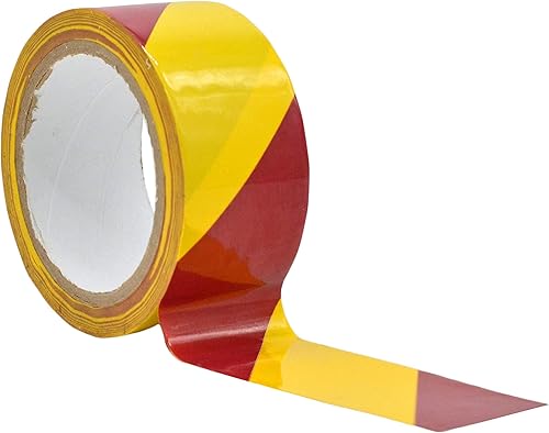 WOD VSWTL187 Cinta de seguridad para marcación de pisos magenta y amarillo 4 pulgadas x 18 yardas juego de 12 rollos para marcar distancia social