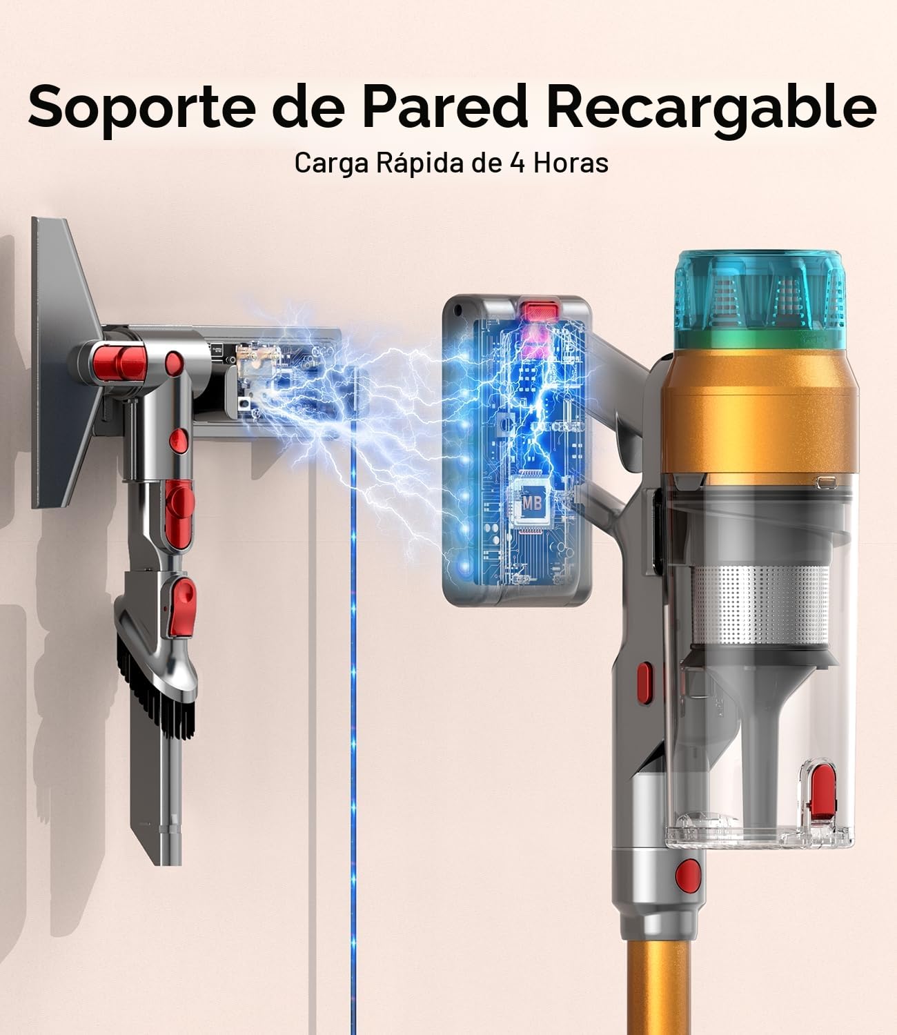 55KPa/600W Aspiradora sin Cable, aspiradora sin Cable Potente hasta 55 Mins, con Smart Screen y Cepillo Antienredos, Alfombra Pelo Mascota Suelo Sofá[Clase de eficiencia energética A+++] (a34)