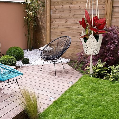 Miniatura 7 de Macetas colgantes de macramé para interiores y exteriores, macetas colgantes hechas a mano, cuerda de algodón, cesta colgante para macetas para