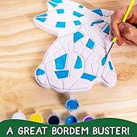 Vista 5 de Creative Roots Pinta tu propia piedra de jardín de conejo, kits de manualidades, kit de piedras para niños, cerámica para pintar, a partir de 6 años