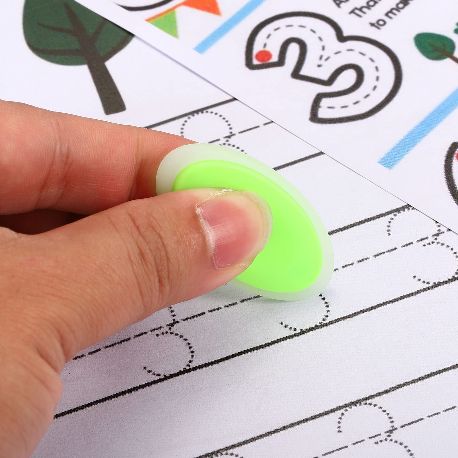 Gomme Per Penna Cancellabili 30 Pezzi - Gomme Ovali Verdi Per Ufficio E Scuola - Foto 2
