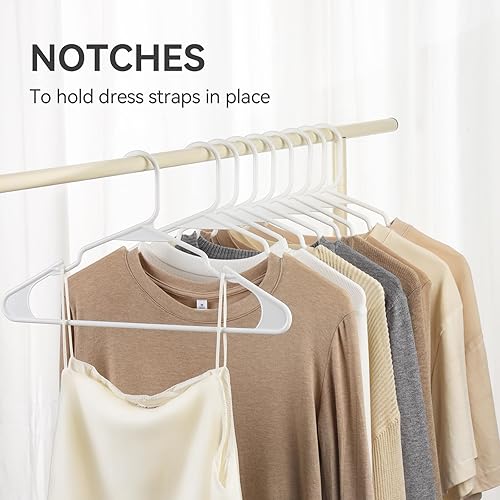Miniatura 3 de Softflame Perchas de plástico para ropa, paquete de 20 perchas duraderas que ahorran espacio para uso diario estándar y artículos esenciales para la