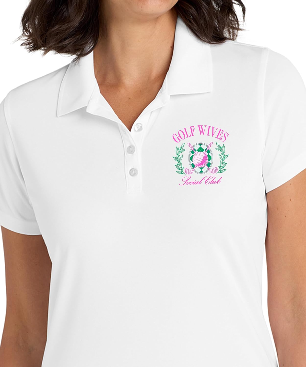 Golf Wives Social Club Polo Shirt for Women Funny Preppy Golf Wife Outfit