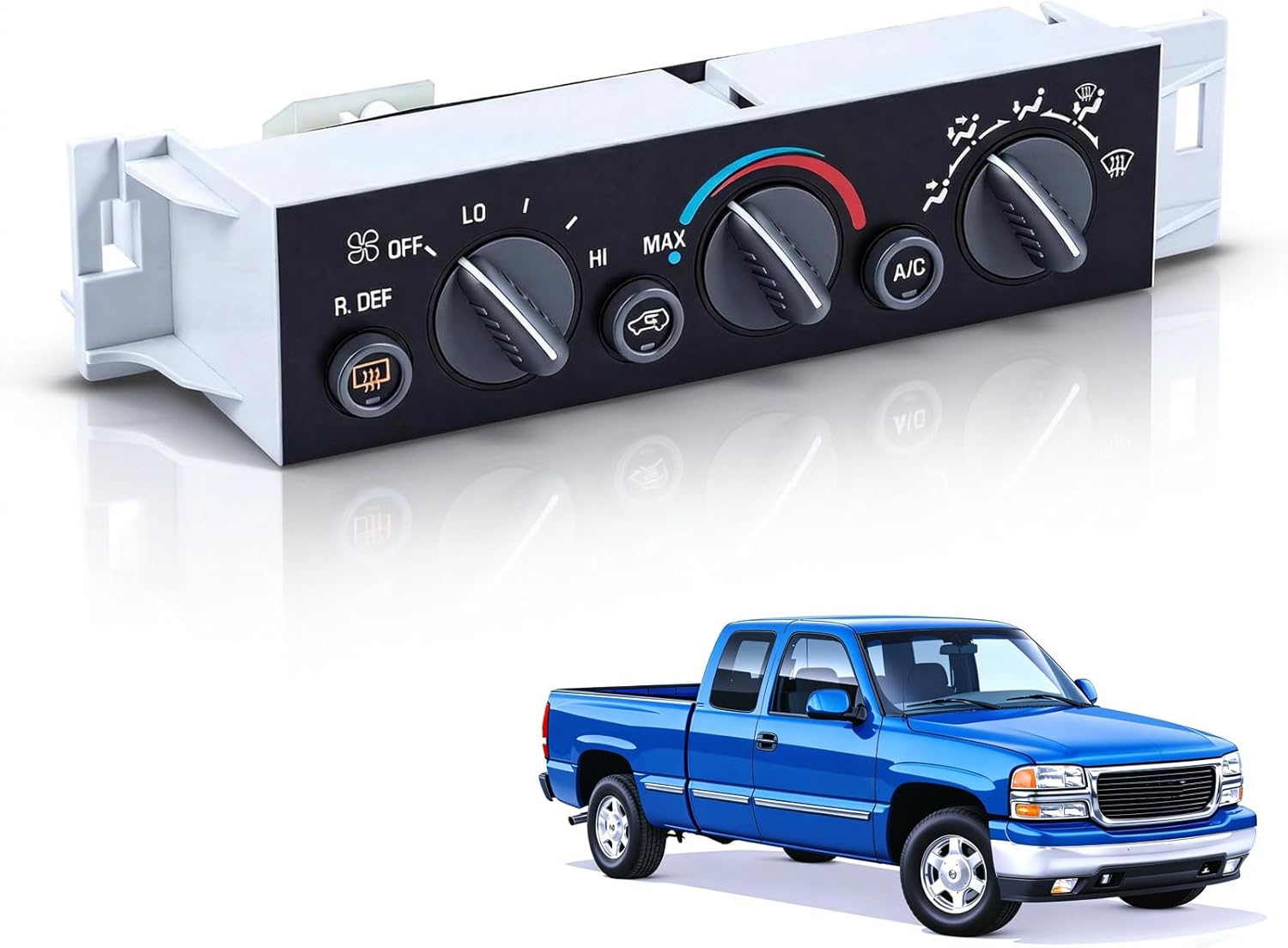 Sorello AC Heater Control Panel Climate Control Module Switch Unit Compatible with Chevy Tahoe for GMC Yukon for Cadillac - Replace 9378805 15-72547 599-006 16231165 with Rear Window Defogger