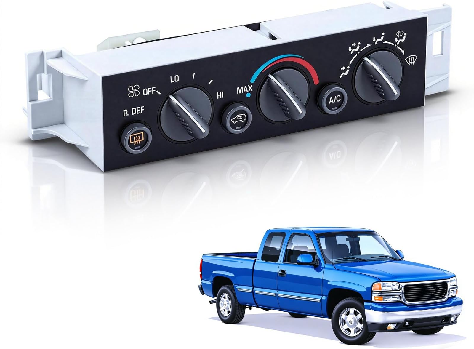 Sorello AC Heater Control Panel Climate Control Module Switch Unit Compatible with Chevy Tahoe for GMC Yukon for Cadillac - Replace 9378815 15-72548 599-007 16231175 Without Rear Window Defogger