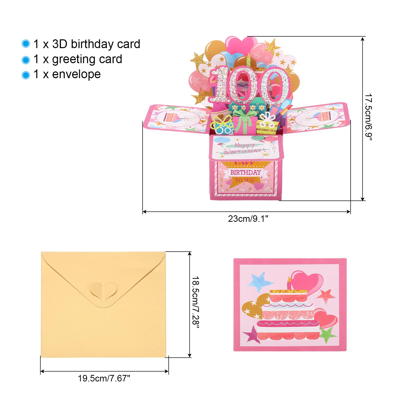 PATIKIL 1st Birthday Card, Pop-Out Birthday Card Funny Birthday Happy Card Sweet 3D With Greeting Card And Envelope For Women Girl Boy Mom Gift Best - View #5