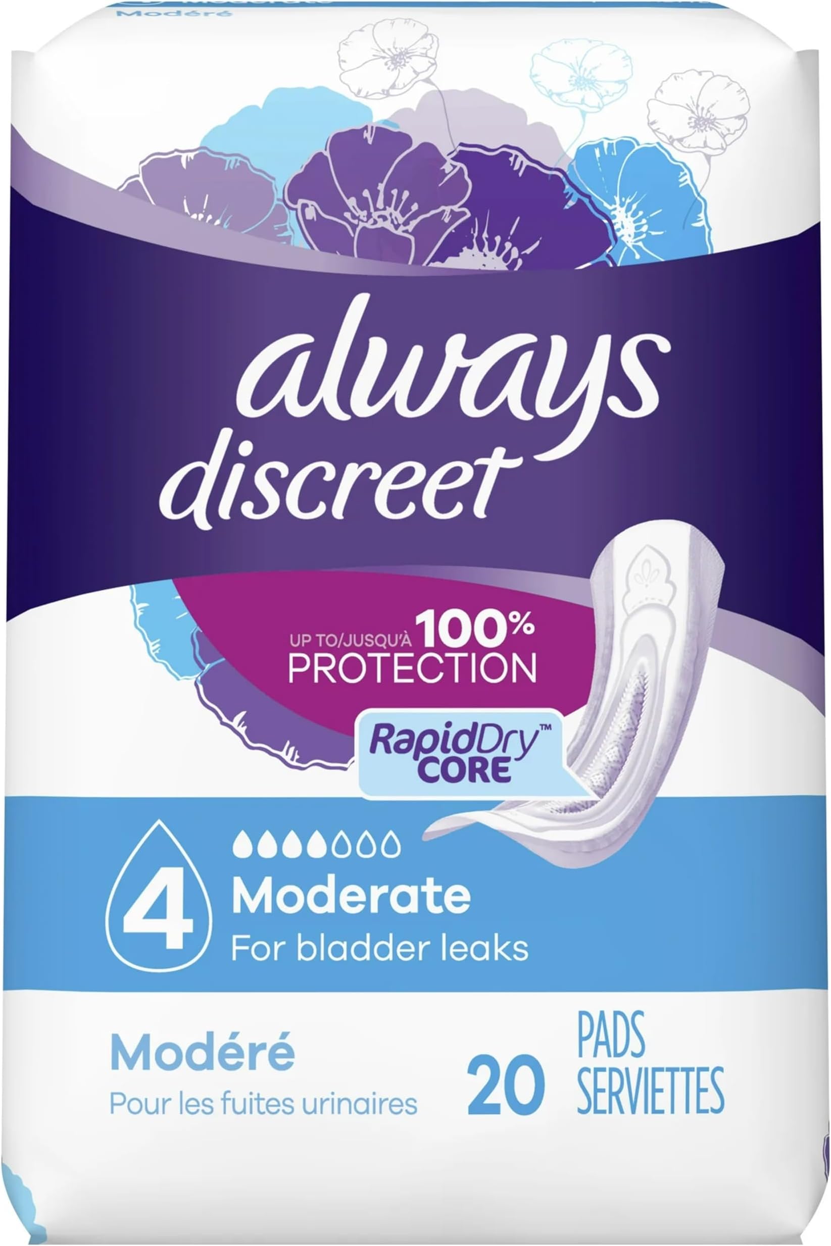 Always Discreet Pad Mod Reg 20, 1 Count