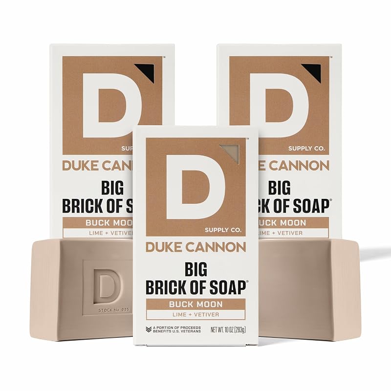 Duke Cannon Supply Co Sabonete em Barra Buck Moon com Vetiver e Musgo de Carvalho, 283 g, Pacote com 3
