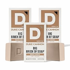 Duke Cannon Big Brick of Soap - Buck Moon, 10 oz Bar, Vetiver & Oak Moss Scent, Triple Milled, Supports U.S. Veterans. (3 Pack)