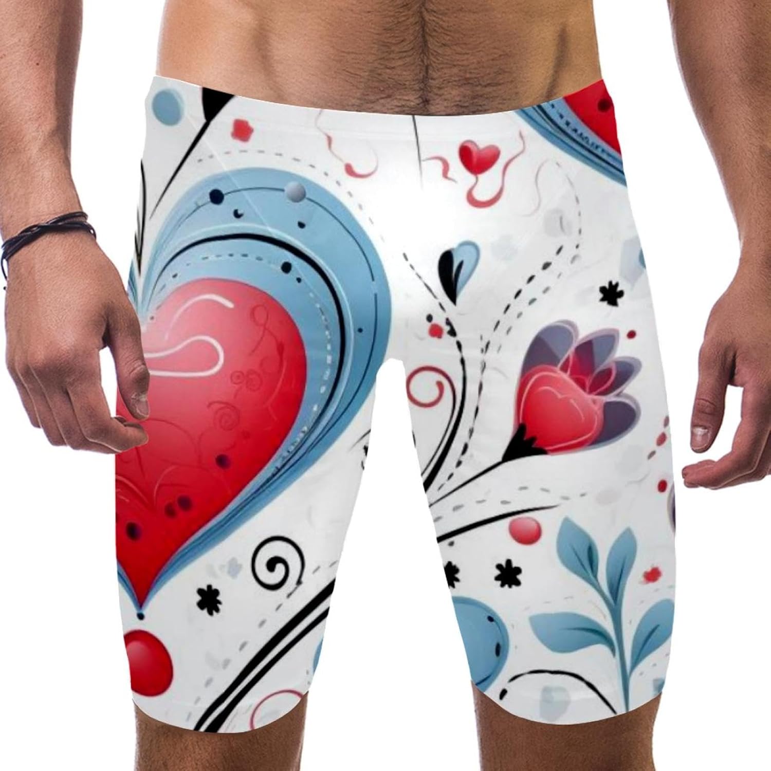 Valentine's Day Boy's Swimming Jammers Swimming Shorts for Men's Swimming Trunks Tight