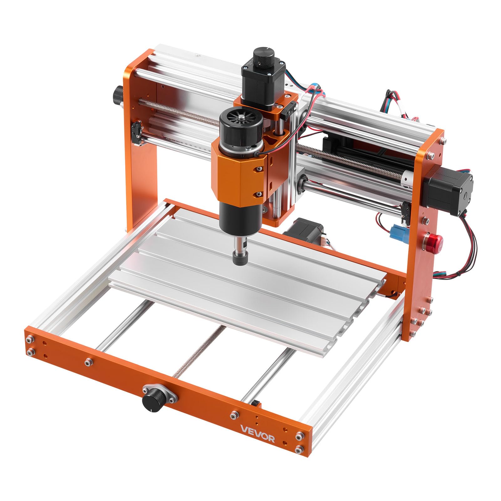 VEVOR Routeur CNC Broche 500 W Machine de Gravure CNC 3 Axes pour Fraisage Bois Acrylique Alu Métaux Tendres, Contrôleur Hors Ligne, 6 Fins de Course, Arrêt d'Urgence, Zone de Travail 300x180x80 mm
