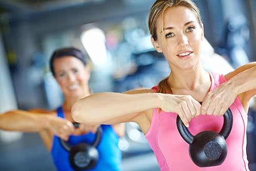 Miniatura 8 de Body Sport Pesa rusa recubierta de vinilo de hierro fundido, pesas rusas para levantamiento de pesas, pesas rusas de entrenamiento de fuerza,