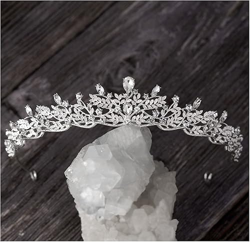 Miniatura 5 de SWEETV Tiaras y coronas para mujer, tiara de princesa para boda, cumpleaños, graduación, quinceañera, accesorios para el cabello