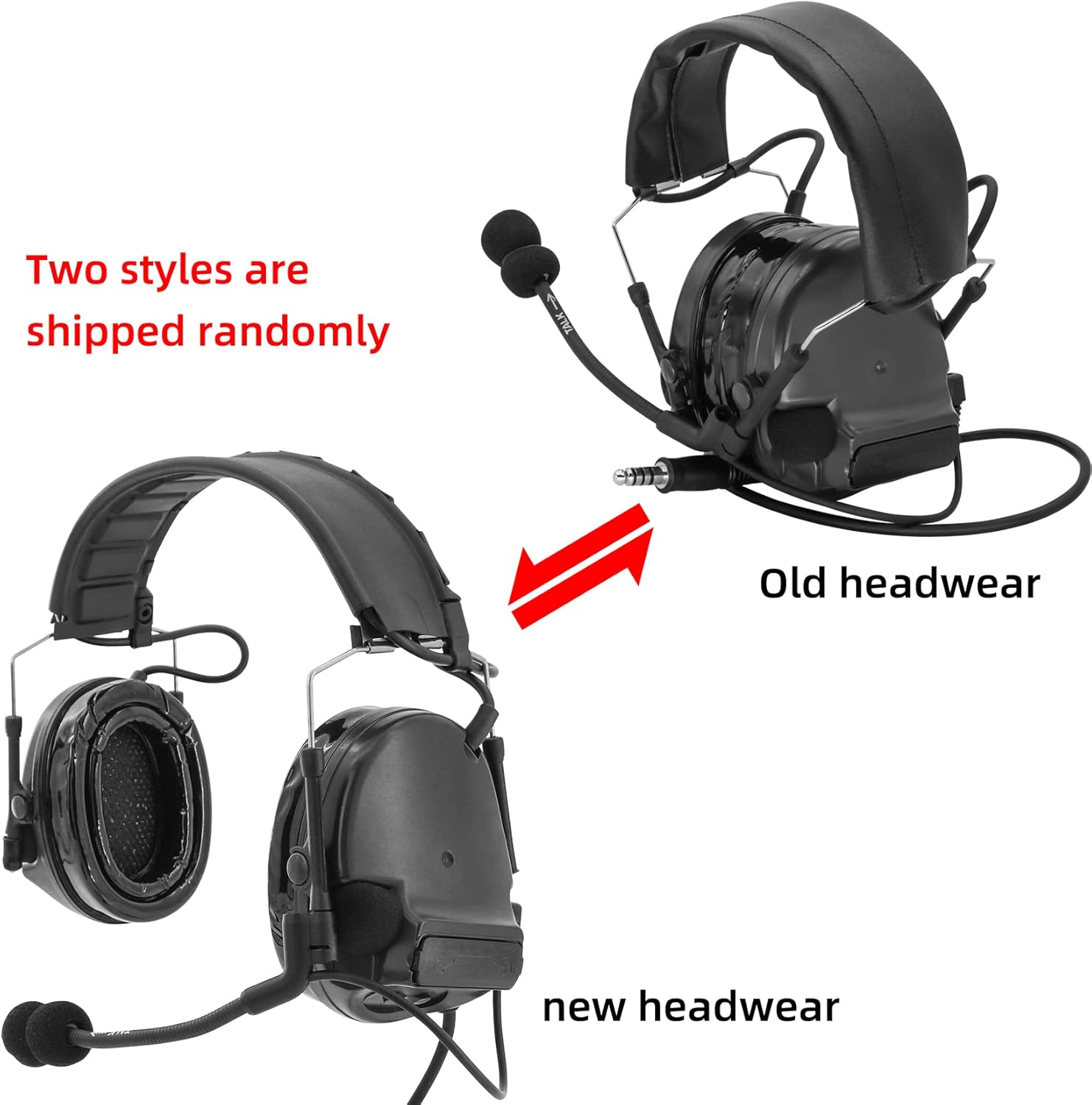 HEARFALCOM Comta III (Comta ii Headset Upgrade Version) Tactical Airsoft Sports Noise-Cancelling Pickup Silicone Earmuffs Shooting Headset (BK)