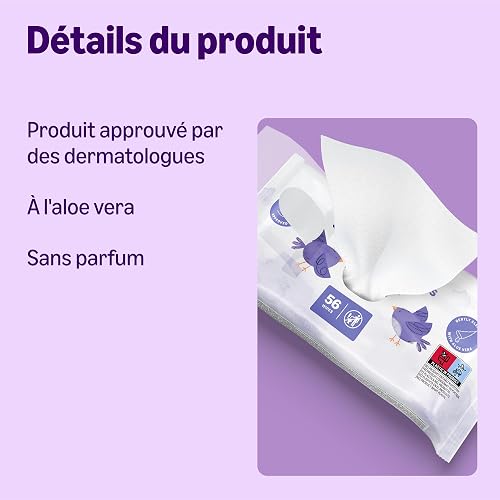 by Amazon Lingettes bébé sensibles, 1008 lingettes, non parfumées, lot de 18 paquets de 56 - 3