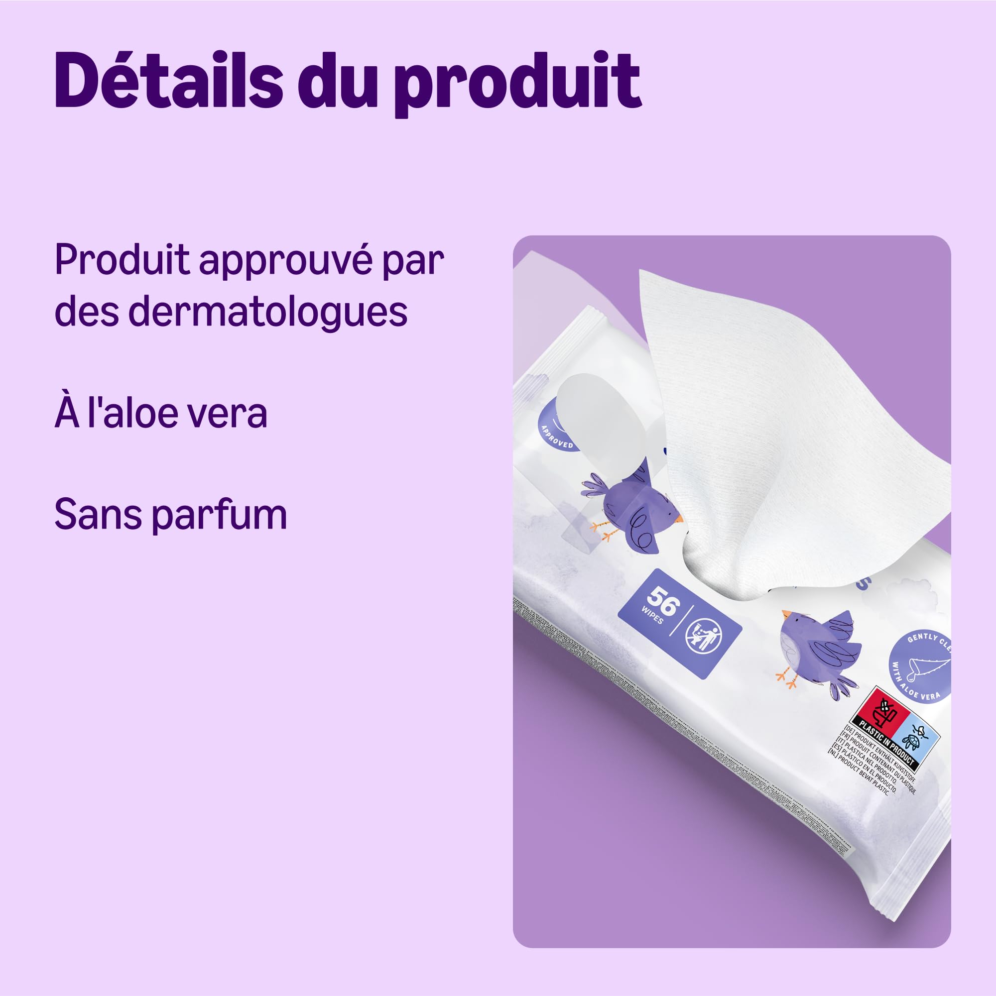 by Amazon Lingettes bébé sensibles, 1008 lingettes, non parfumées, lot de 18 paquets de 56