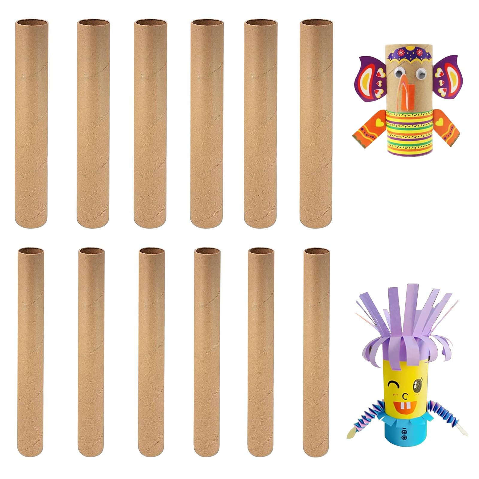 30 Pièces Tube Carton,Rouleau Carton en Papier Kraft Papier Marron Tube pour DIY Activités Manuelles Créatifs,30 x4 cm et 30 x 3 cm