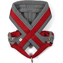 Ancol Viva Padded Dog Harness - Red - Micro Fleece Reflective Adjustable Weatherproof Poly Weave Pet Training Accessory - L 52-71cm