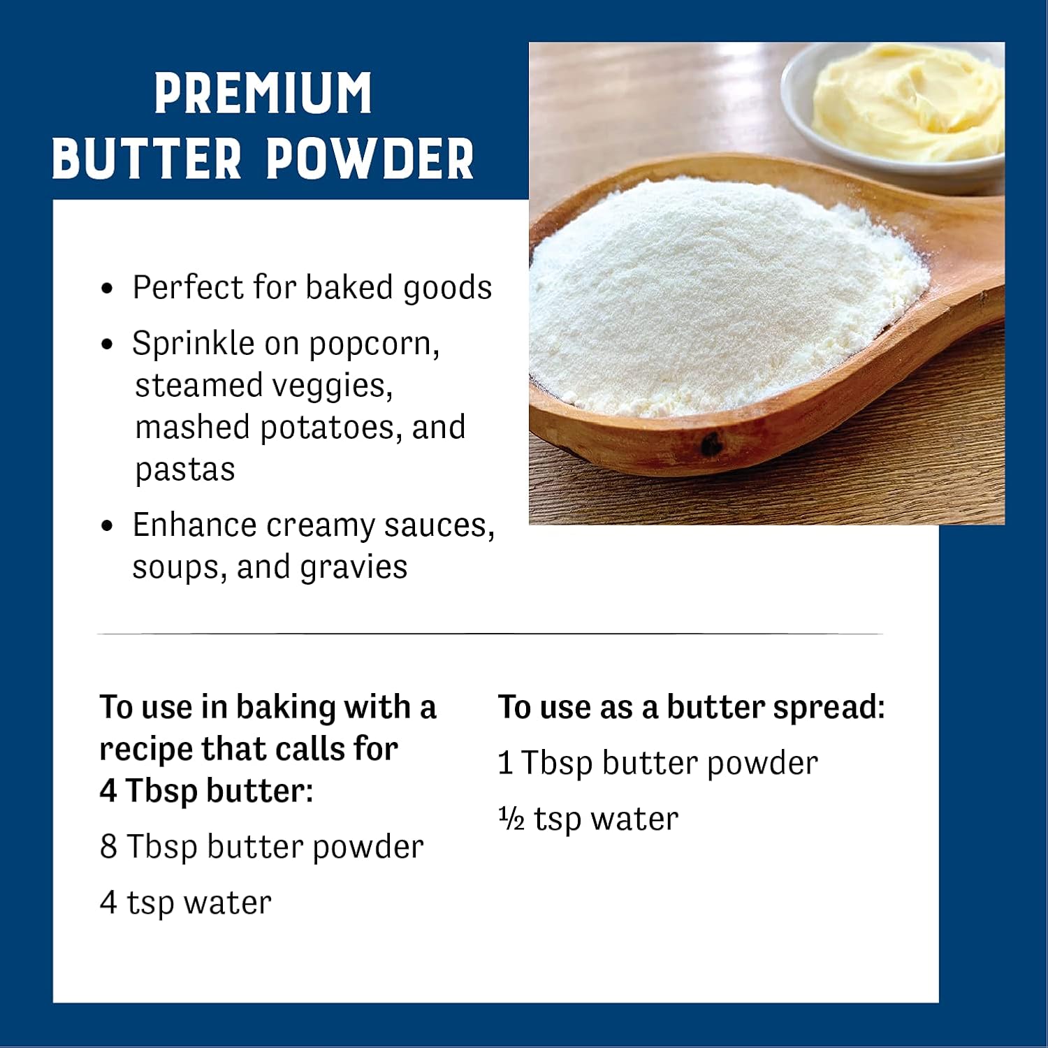 Judee’s Butter Powder 1.5lb (24oz) - 100% Non-GMO, Keto-Friendly, rBST Hormone-Free, Gluten-Free & Nut-Free - Baking Ready Ingredient - Make Butter Spread - Made in USA : Everything Else