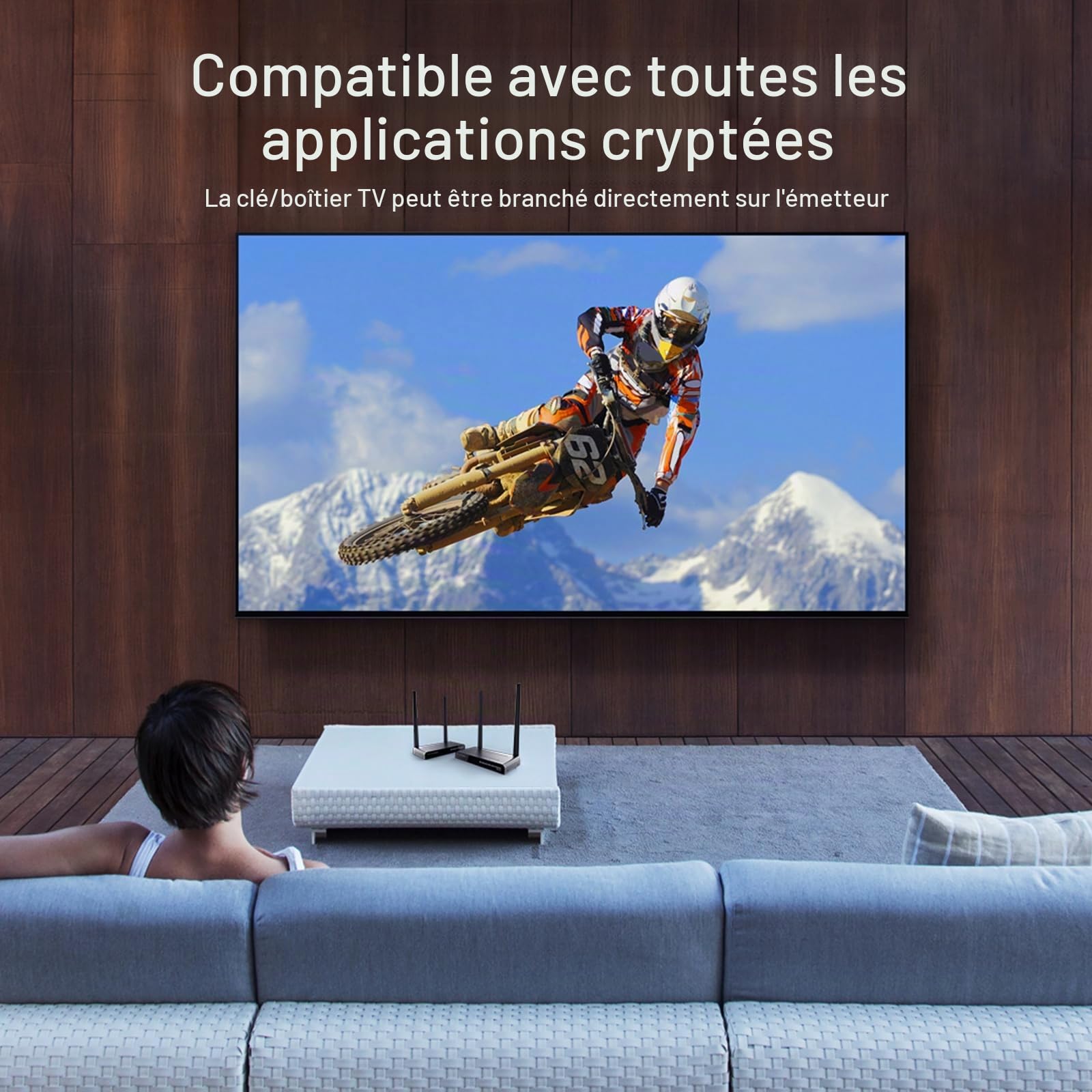 HDMI sans Fil 4K, kit émetteur et récepteur, Plug & Play, télécommande KVM et IR, Sortie en Boucle HDMI, Extension sans Fil, Streaming vidéo et Audio vers TV/projecteur