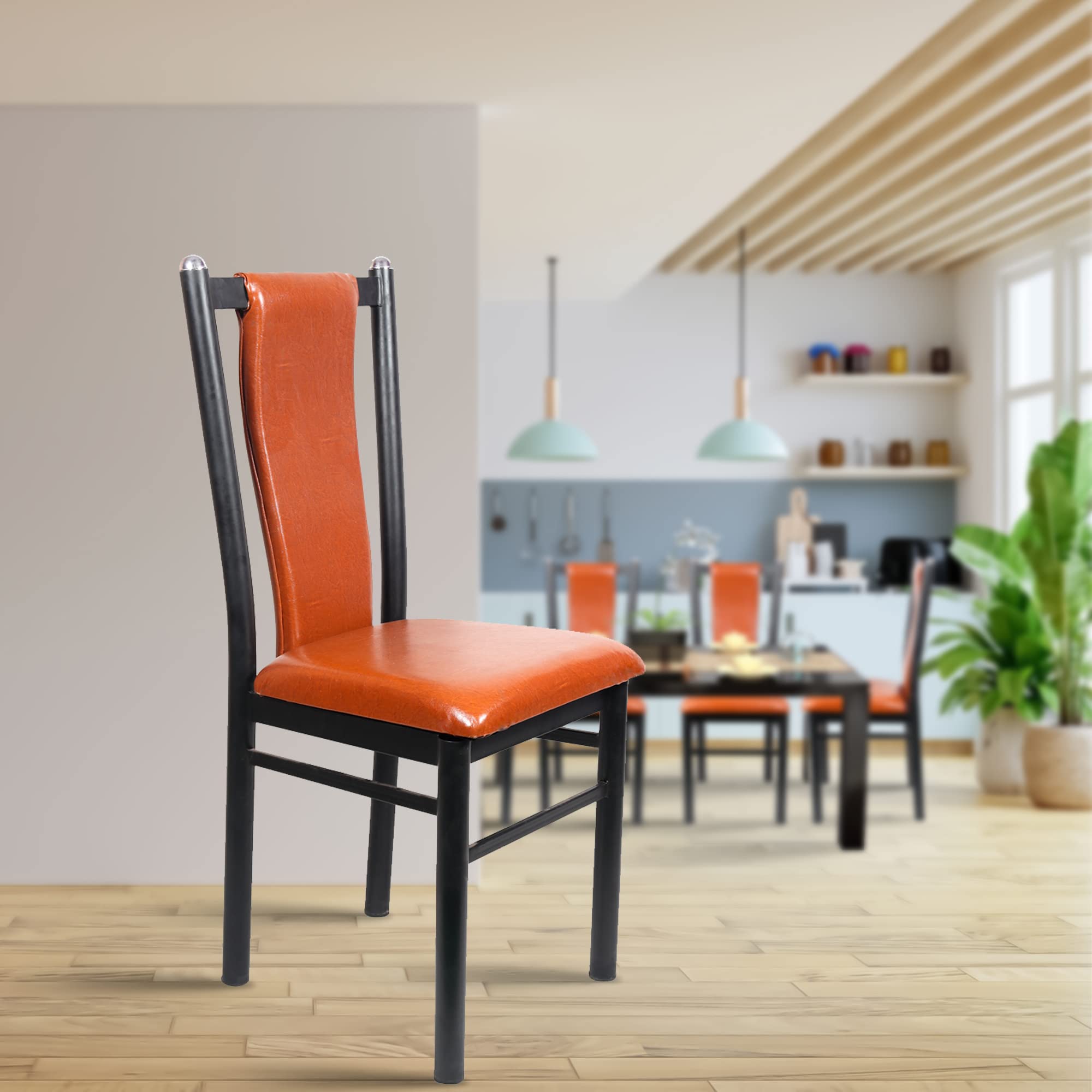 ROSE® Duke Dinning Chairs for Kitchen & Dining Room | Dining Room Furniture | Dining Chairs with Cushion | Dining Chair for Home & Kitchen and Dining (Butterscotch)