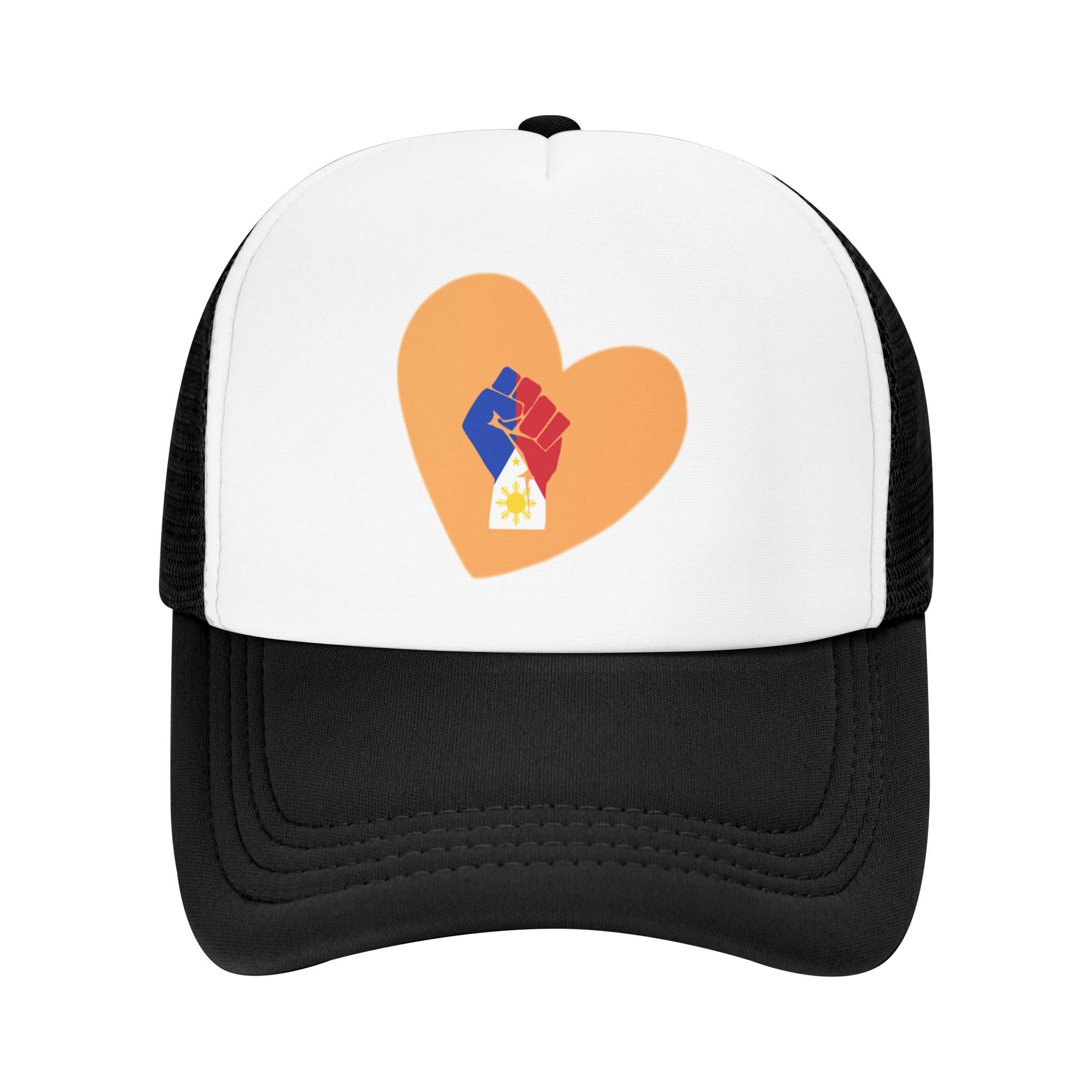 Philippines Flag Fist Lightweight Mesh Baseball Hat Fishing Sun Cap Outdoor Casual Cap Black
