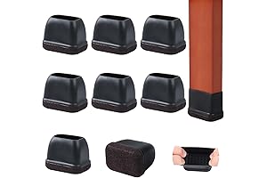 8PCS Rectangle Chair Leg Floor Protectors-Perfect Outdoor Chair Feet Protectors for Hardwood Floors