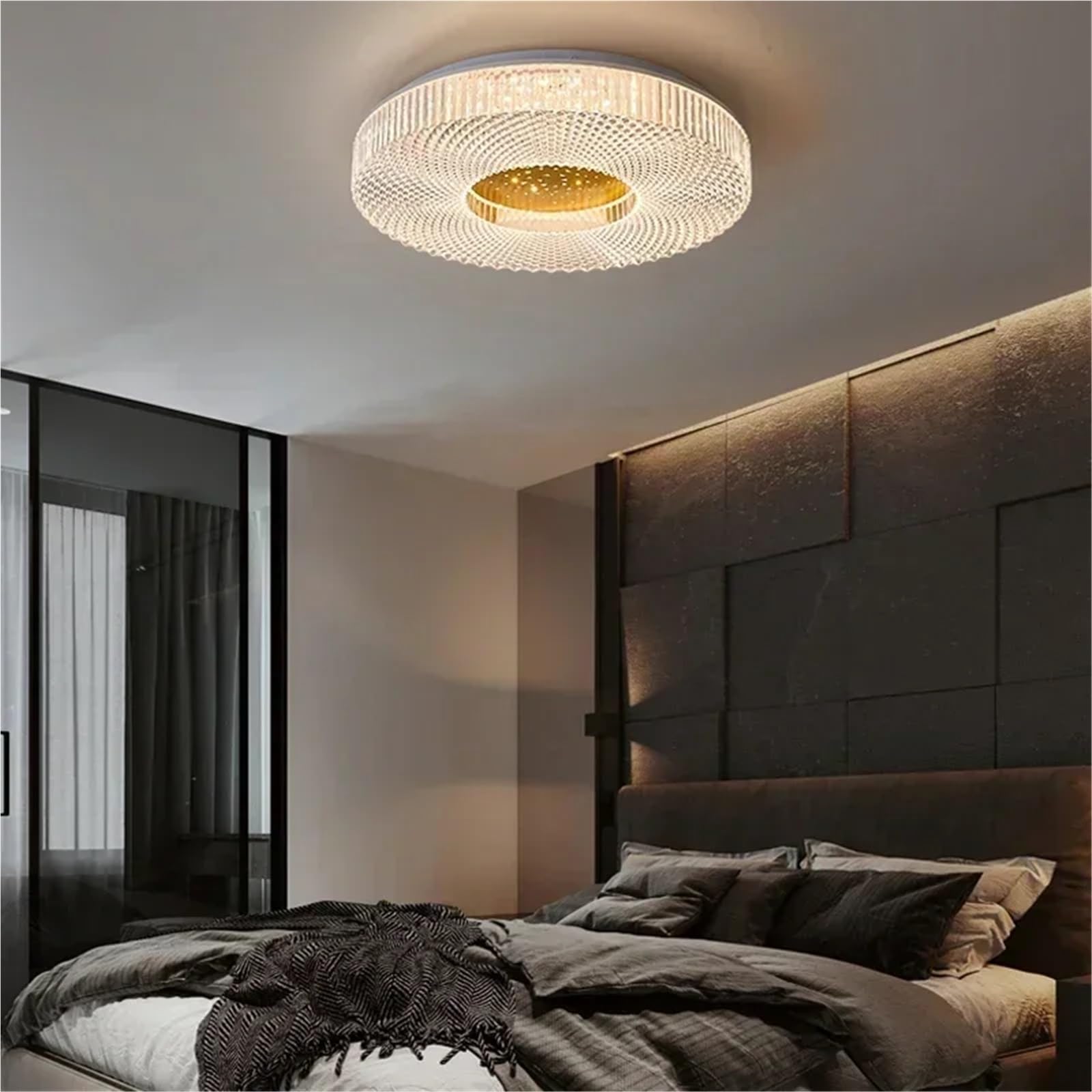 Plafoniera Circolare Moderna in Acrilico per Camera da Letto, Soggiorno, Balcone, corridoio, apparecchio di Illuminazione a LED Rotondo di Lusso, Spazio